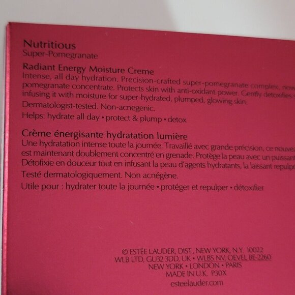 ESTEE LAUDER Nutritious Super Pomegranate Radiant Energy Moisture Crème NEW - Picture 12 of 13